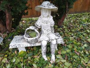 Girl on Bench Lawn Decor