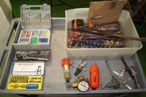 lot 48 image: Assorted Hand Tools and Air Compressor Accessories