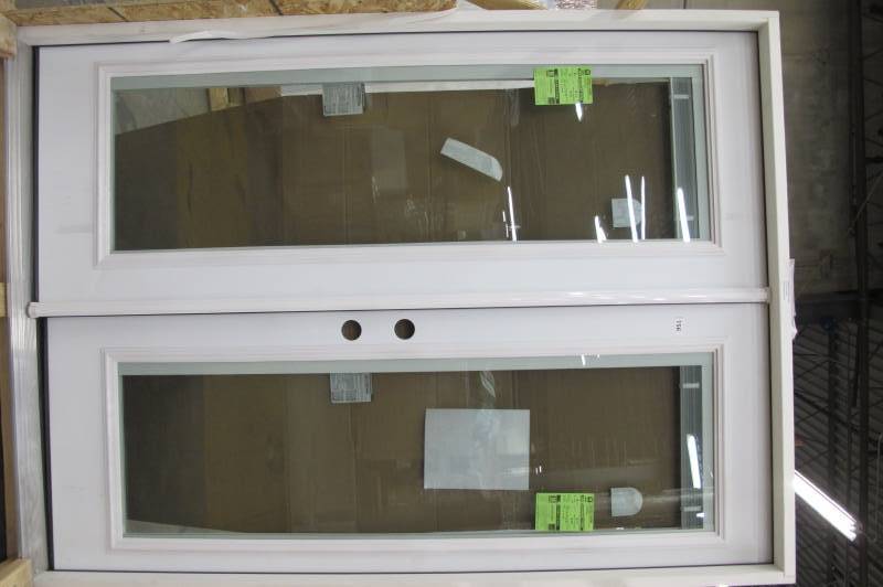 lot 156 image: 60 in. x 80 in. Retrofit Prehung Right-Hand Inswing White Primed Steel Patio Door