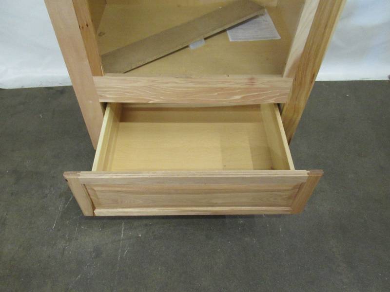 lot 210 image: Hampton Bay Hampton Assembled 33x96x24 in. Double Oven Kitchen Cabinet in Natural Hickory