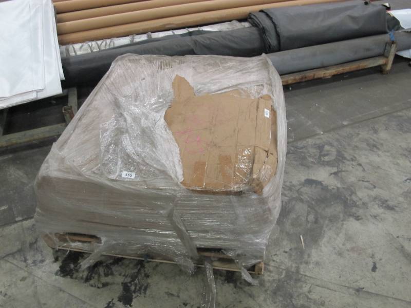 lot 555 image: NEW 60 x 100 ft. 13 oz. Vinyl Tarp BlackWhite New - 460 lbs - 6000 sq ft