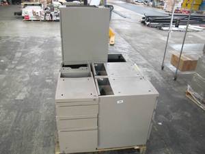 lot 509 image: Pallet of 6 Used Open Topped Under Desk Metal Filing Cabinets