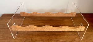 2 Wood and Lucite Wine Bottle Holders