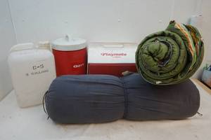 lot 111 image: coolers,sleeping bags