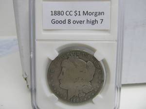 1880 CC Morgan Silver Dollar - 8 Over High 7 - Good