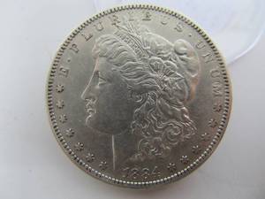 1884 S Morgan Silver Dollar - AU