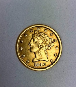 1840 O U.S. $5 Liberty Head Half Eagle Gold Coin