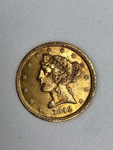 1842 D U.S. $5 Liberty Head Half Eagle Gold Coin