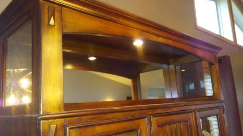 lot 111B image: Matching Wood Hutch, Buffet. Fabulous display & storage. Lighted.