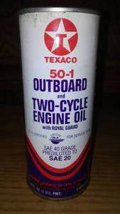 lot 14 image: Texaco 501 Outboard Motor Oil.