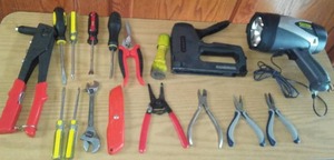 lot 21 image: Tools, Clippers, Cutters, Stanley Light and More.