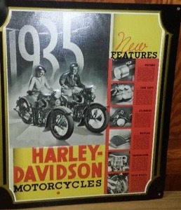 lot 50 image: Vintage Look Harley Davidson Metal Sign.