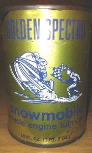 lot 82 image: Golden Spectro Snowmobile Oil.