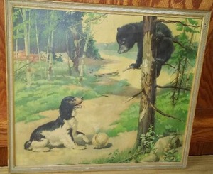 lot 108 image: Spaniel Trees A Bear Cub-Very Old.