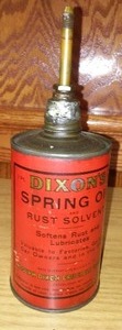 lot 129 image: Dixons Spring Oil and Rust Solvent Pint Can. Empty