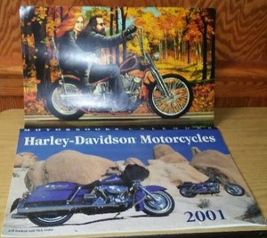 lot 160 image: Harley Davidson 2001 Calendar and Easy Riders Photo.