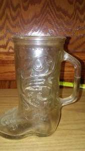 lot 202 image: Vintage Glass Cowboy Boot Beer Mug