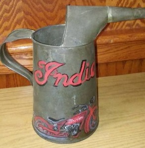 lot 236 image: Vintage shop pitcher-64oz. Indian motorcycle.