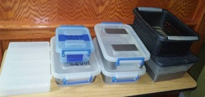 lot 248 image: (7) plastic storage trays, (6) covers