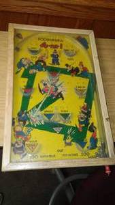lot 295 image: Pin Ball game. 17 x 11 Baseball Theme