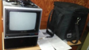 lot 750 image: Sharp ACDC Television and VHS Deck.