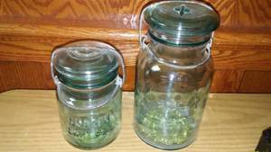 lot 779 image: Antique Blue Canning Jars (2)
