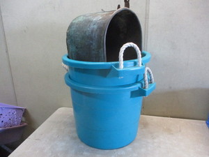2 Large Tubs and Copper Pot