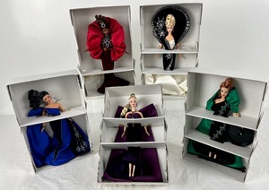 lot 60 image: 5 Vintage Bob Mackie 1996 Jewel Essence Barbies