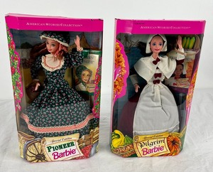 lot 59 image: 6 Vintage Mattel American History Barbies - Including F.A.O. Schwarz Limited Editions