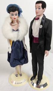 lot 8 image: Porcelain BarbieKen as Gay Parisienne & 30th Anniversary, Boxes, COAs - 1991 Versions of 1959 & 1961
