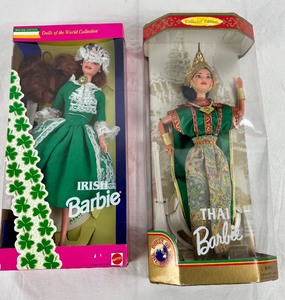 lot 69 image: Lot of 6 Vintage Barbies of the World Collection Irish, German, Dutch, Thai, & Polynesian