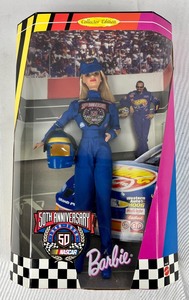 lot 74 image: Lot of 3 Vintage Mattel Barbies I Love Lucy, Nascar, & Great Fashion of the 20th Century