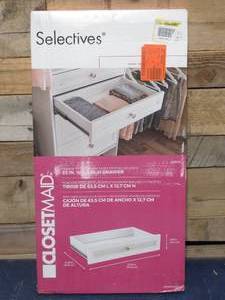 lot 32 image: 4.88 in. H x 23.46 in. W White Wood Drawer