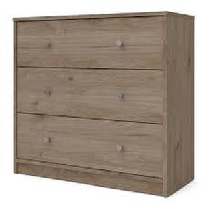 lot 19 image: Portland 3-Drawer Jackson Hickory Chest of Drawers 26.89 in. H x 28.5 in. W x 11.85 in. D