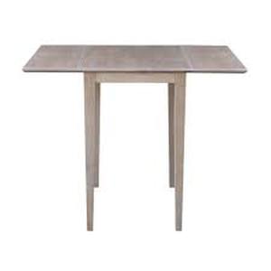 lot 33 image: Weathered Taupe Gray Small Drop-Leaf Dining Table