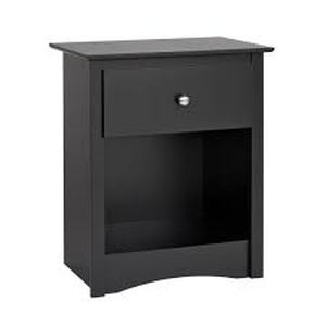 lot 36 image: Sonoma 1-Drawer Black Nightstand