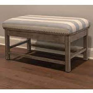 lot 37 image: Farley Light Blue Upholestered Bench