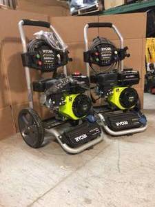 Lot of 2 3200 PSI 2.5 GPM 212cc Gas Pressure Washer by RYOBI Customer Returns See Pictures