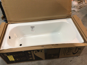 Maui 60 in. Left Drain Rectangular Alcove Soaking Bathtub in White by Bootz IndustriesDamaged on Corners  Customer Returns See Pictures