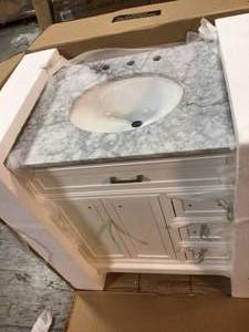 Timeless Home 32 in. W x 21.5 in. D x 35 in. H Single Bathroom Vanity in White by Unbranded Customer Returns See Pictures
