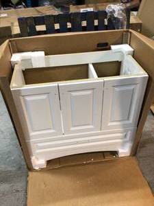 Lancaster 36 in. W Bath Vanity in White with Colorpoint Vanity Top in Maui by Glacier BayCustomer Returns See Pictures