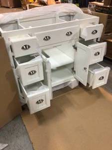 Hamilton 42 in. Vanity Cabinet Only in French White by Avanity Customer Returns See Pictures