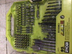 lot 1 image: RYOBI Drill and Impact Drive Kit (95-Piece)