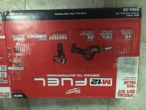 lot 21 image: Milwaukee M12 FUEL 12-Volt Lithium-Ion Brushless Cordless Hackzall and Impact Driver Combo Kit (2-Tool) with 2-Batteries and Bag