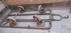 Large 6 ft long x 4 ft wide Nutting type cart, very solid steel just needs new boards, Mercury brand