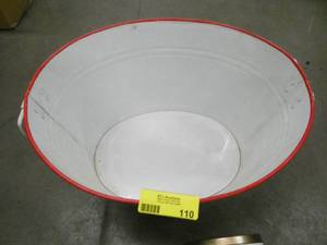 Enamel bucket, stoneware roaster
