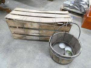old wood crate and bucket