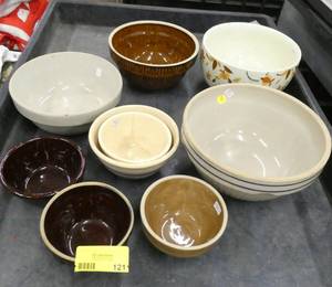 Group of vintage stoneware pottery including one Red Wing
