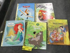 5 Little Golden books - Jungle book, Little Mermaid, Snow White, Cars, Planes
