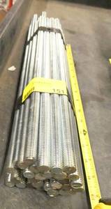 Bundle of 34 pcs of threaded rod, most are 16 long